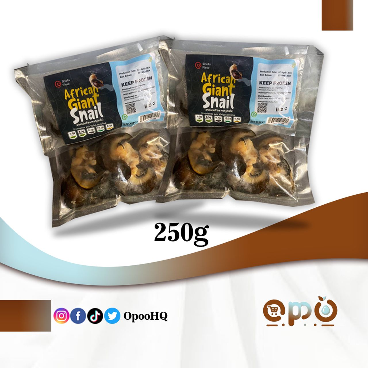 3-4 large snails per pouch (250g)